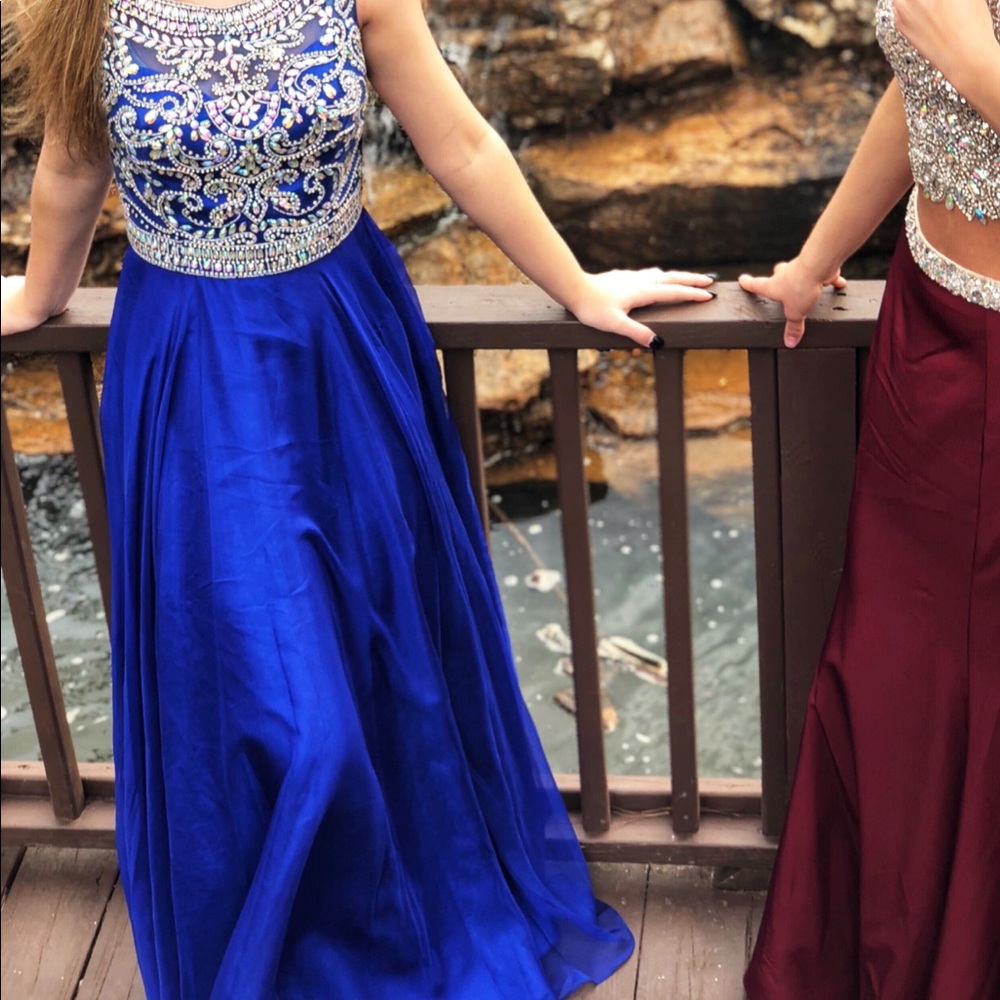 Royal Blue Beaded Prom Dress